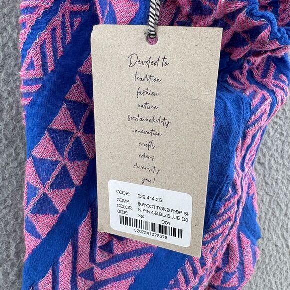 Devotion Twins Fourní Embroidered Cotton Shorts Pink Blue XS NWT - Picture 11 of 13